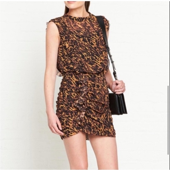 All Saints Hali Ambient Dress cheetah print size 2 - Picture 1 of 9